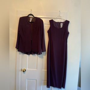 Never worn! 2 piece set with dress and jacket with beaded detail